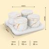 Tray SET of 4pcs (450ml each),Dry Food Storage Box I Premium Gifting Set I Multi-Purpose Box l Serving Sweets, Chocolates, Candy- Italian White