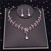 Quality Crystal Bridal Jewelry Sets for Women Fashion Circle Earrings Necklace Set Bride Crown Tiaras Prom dubai jewelry sets