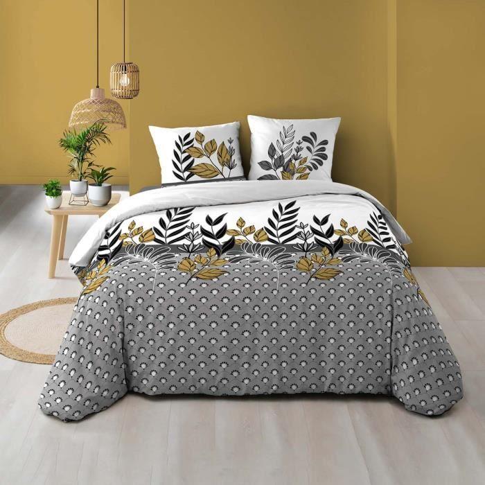 Parure Housse de couette + taies - Catalia - 220 x 240 cm - 100% Coton - Élégance - Chic