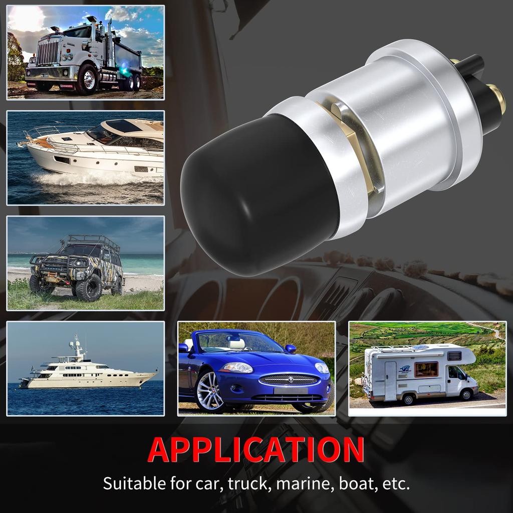 DaierTek Push Button Starter Switch 12V / 24V Waterproof Push Start Button 50A Heavy Duty Momentary Weatherproof for Horn Engine Car Truck Tractor