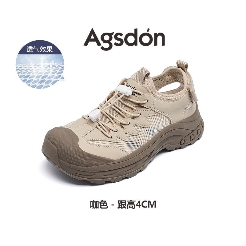 Strictly selected Augustine sports sandals women's summer 2025 new mesh traceability little white dad shoes hollow hiking shoes