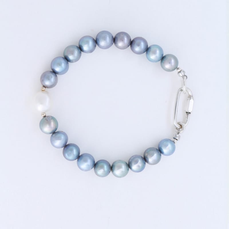 jewelCOUNTY Pink Snow Pearl Bracelet 925 Silver