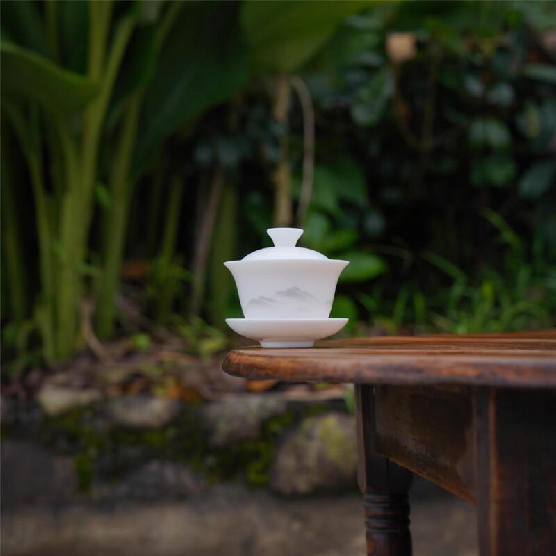 Premium White Porcelain Gaiwan Tea Bowl