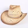 Beliebter europäischer und amerikanischer klassischer hohler westlicher Cowboyhut Herren- und Damen-Mode Urlaubs-atmungsaktiver Sonnenschutz-Strohhut