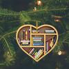 Christmas Decorations 2D Library Bookshelf Heart Ornament Lovers Heart Ornament Creative Cute Navidad 2D Bookworm Decorations