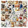 50 Bilder Ins Retro-Stil Verschiedene Handbemalte Möbelaufkleber DIY Kreatives Handkonto Tagebuch Dekorative Aufkleber