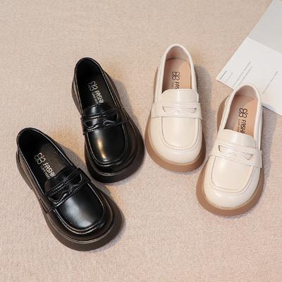 Girls' Small Leather Shoes 2025 New Spring and Autumn Soft-soled Children's Versatile Beanie Shoes Princess Shoes British Style Loafers