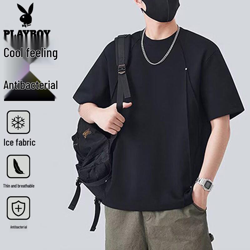 PLAYBOY Men s 2026 Trendy Casual Short-Sleeve T-Shirt M