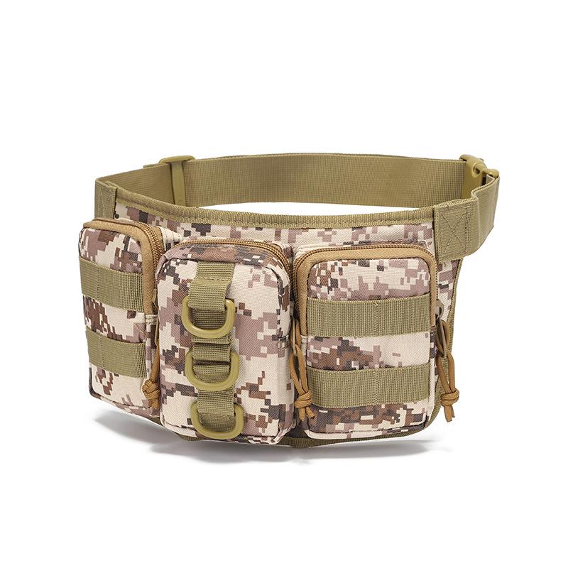Tactical Camouflage Waterproof Fanny Pack for Outdoor, Cycling, and Mountaineering with Three Compartments