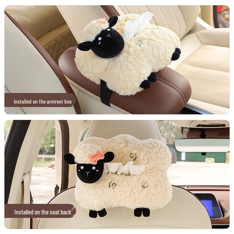 Cartoon Hanging Car Tissue Box - Cute Decorative Pull-out for Armrest