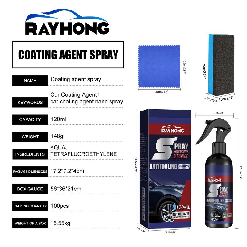 Rayhong Automobile Coating Spray Set Curing Paint Decontamination, Blackening Brightening Automobile Coating Nano Coating Spray