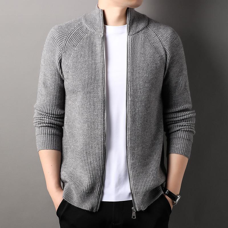 Autumn Men's Cardigan Thickened Knitted Jacket Young and Middle-aged Men's Loose Large Size Sweater