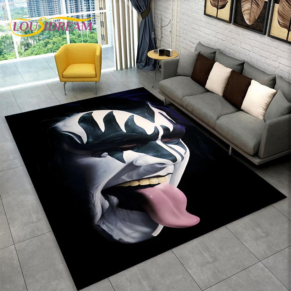 KISS Rock Band Retor Teppich, Teppich für Zuhause, Wohnzimmer, Schlafzimmer, Sofa, Fußmatte, Dekor, Küche, rutschfeste Bodenmatte Alfombra