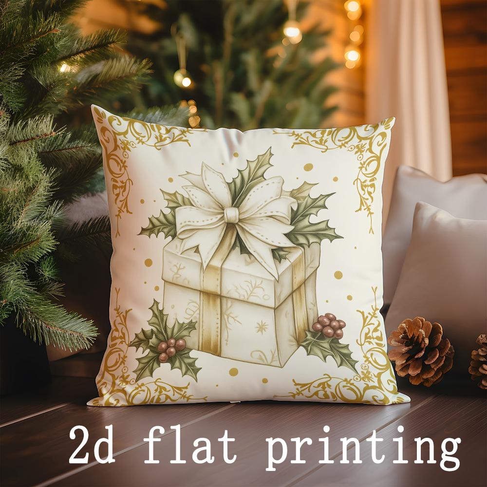 

Home Decor Christmas-themed Decorative Digital Print Cushions Pattern Cushion Cover Suitable for Sofa Bedroom Car Pillow Cover 16x16Inch