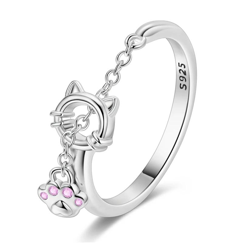 Adjustable Rings 925 Sterling Silver Shell Pearl Clover Feather Open Rings for Women Female Original Engagement Jewelry