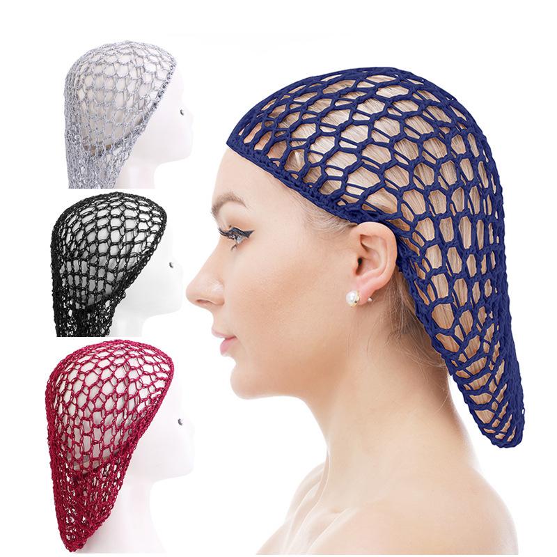 New Women's Handmade Crochet Hairnet Snood Cap Elastic Band Mesh Head Cover Hair Net Wrap Nylon Sleeping Caps Beauty Hair Net