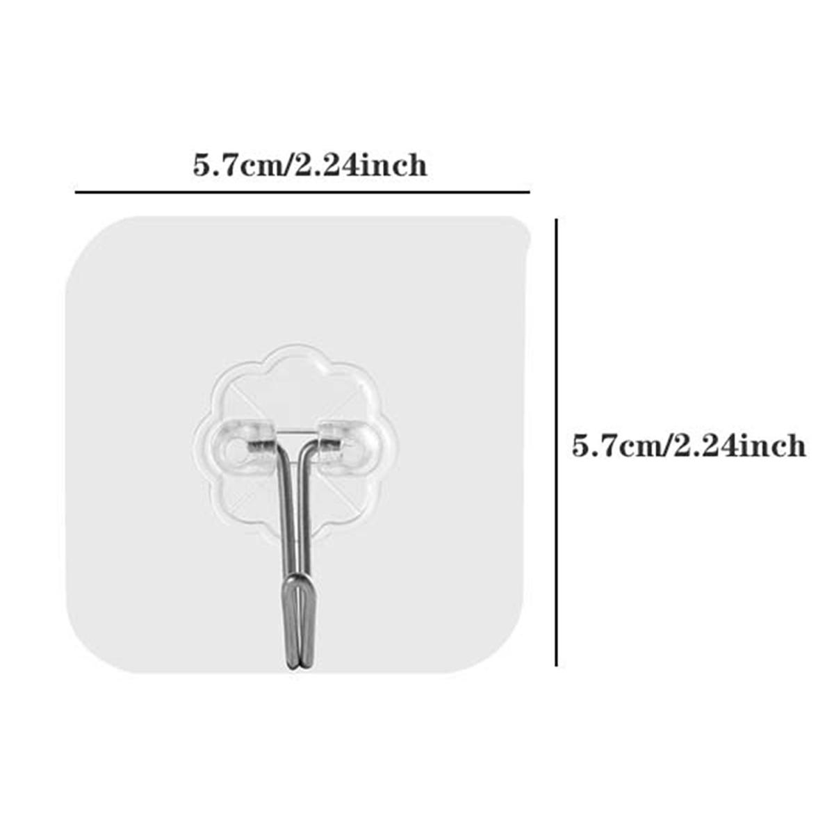 Transparent Multifunctional Adhesive Hooks No Drill Wall Door Hooks Strong Self Adhesive Utility Hooks for Kitchen Bathroom Key Storage Hanger 10Pcs