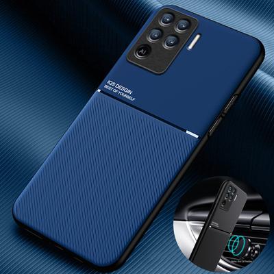 OPPO Reno 5 Lite için Kılıf Deri Doku Araba Manyetik Tutucu arka kapak Oppo Reno5 Lite Reno 5Lite Renault 5 Işık Kılıfları