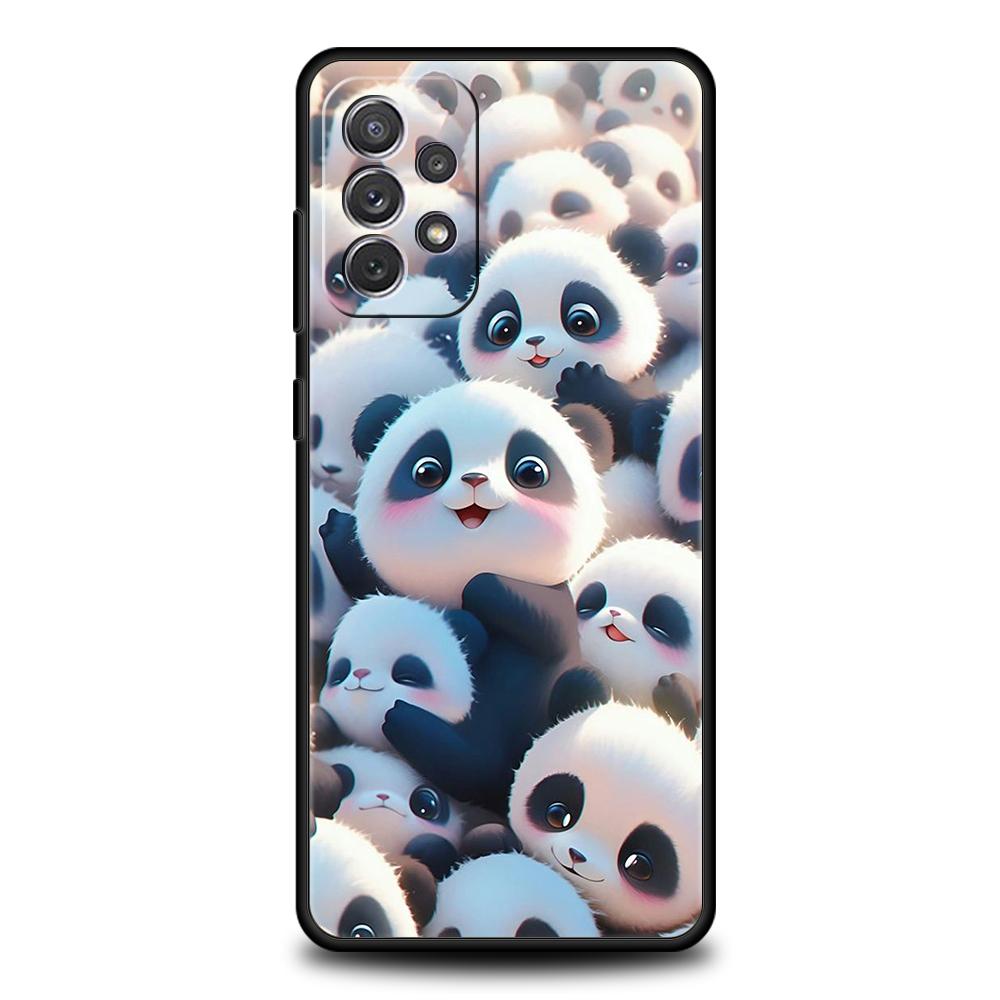 Cartoon Lovely Panda Phone Case for Samsung Galaxy A15 A14 A25 A54 A34 A51 A71 A72 A73 A32 A52 A52S A11 A21S A31 A41 Soft Shell