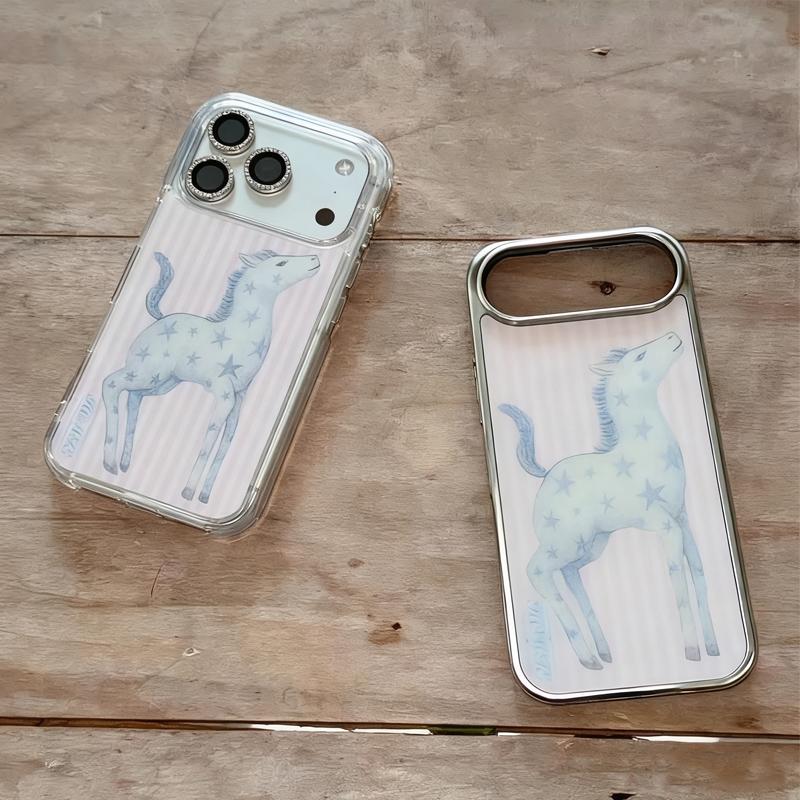 INS Cute Cartoon Star Pony Phone Case for iPhone 17 16e 16 15 14 13 12 11 Air Pro Max X XR XSMAX 8 7 Plus Clear Soft Back Cover
