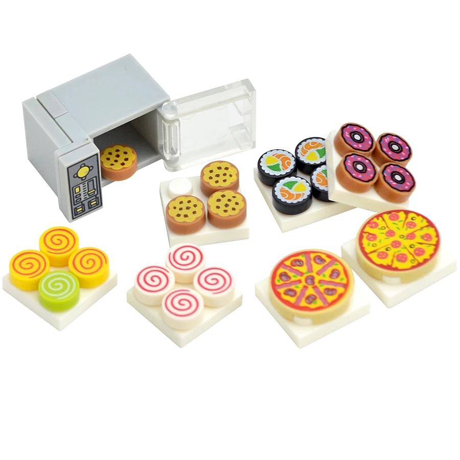 

DIY Building Blocks Food Bread Fish Fruit Roast Chicken Toys MOC Parts City Accessories Bricks Compatible Classic Parts