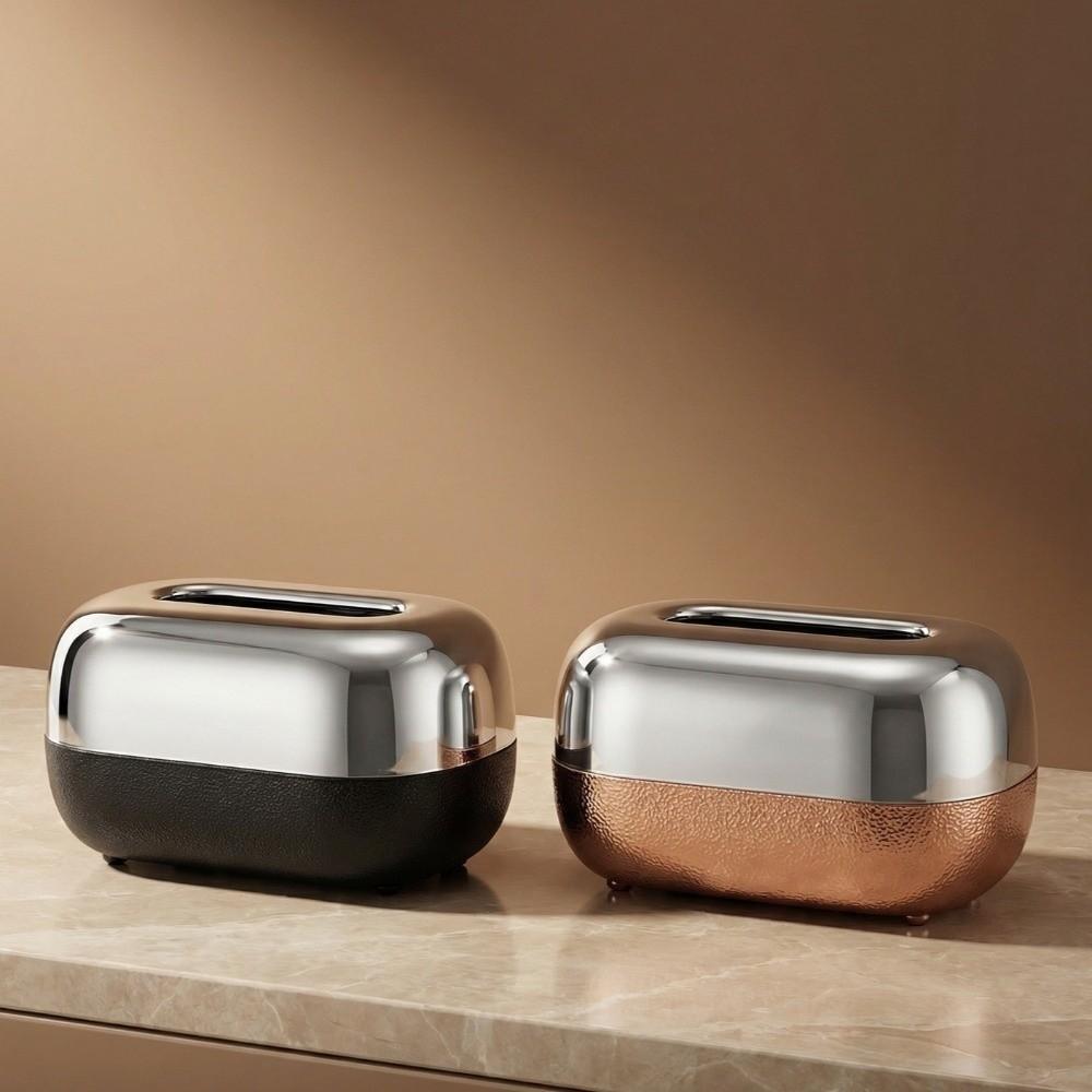 Porte-serviettes imitation bois Boîte à mouchoirs surface miroir Distributeur de boîtes à mouchoirs moderne minimaliste Bureau