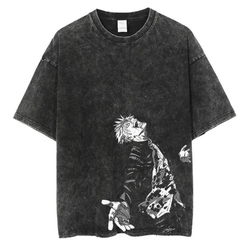2026 Summer Fushiguro Toji Printed T Shirt Anime Jujutsu Kaisen Tshirt Men Women Casual Loose Tshirts Washed Cotton Tee Male