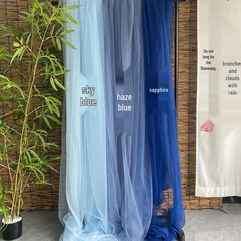 Light Pink Cherry Blossom Gauze Curtain with Pink Jade and Pink Bean Paste Highlights - Swiss Mosquito Net Yarn for Beauty Salon Ceiling.