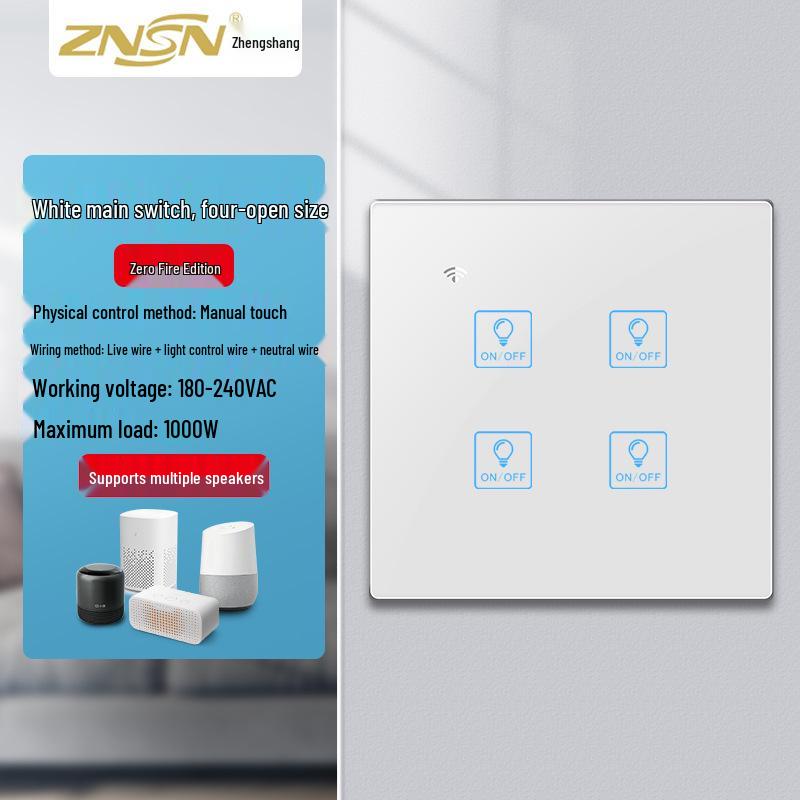 Zhengshang C4 Smart WiFi Graffiti Switch with Voice Control for Alexa/Google, EU Standard