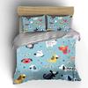 Cute Cartoon Dog Decor Set Soft Comfortable Duvet Cover Bedding Set Included 1*Duvet Cover & 2*Pillowcases gift