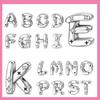 Copper Twenty-Six Letters From A-Z Rose Series Charms Beads Pendant For Original Bracelet Woman Girl Jewelry
