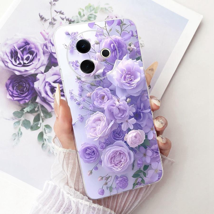 For Vivo Y300i Y39 5G Case V2443 Cover Clear Bow Painted Silicone Soft Back Case For VivoY39 Y300i transparent Protective Shell