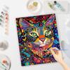 Frame Painting By Numbers For Adults Kits Colorful Cat Abstract Picture Diy Gift For Home Decors 40x50