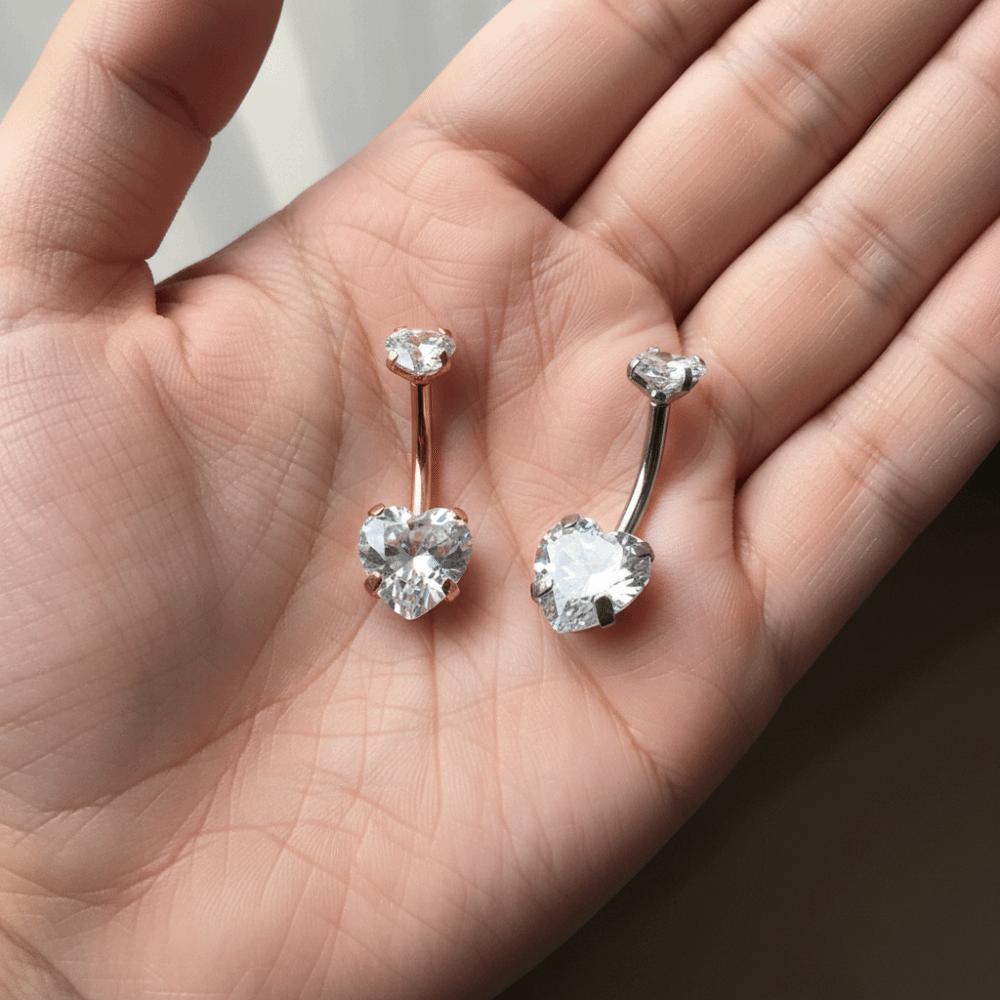 Körperschmuck aus Edelstahl Zirkon Bauchnabelpiercing Geschenk Herz Bauchnabelpiercing Damen