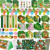 BenLouis 120Pcs Jungle Safari Party Favors Zoo Animals Sticker Stampers Slap Bracelets School Stationery Set Bulk Classroom Prizes for Kids Wild One