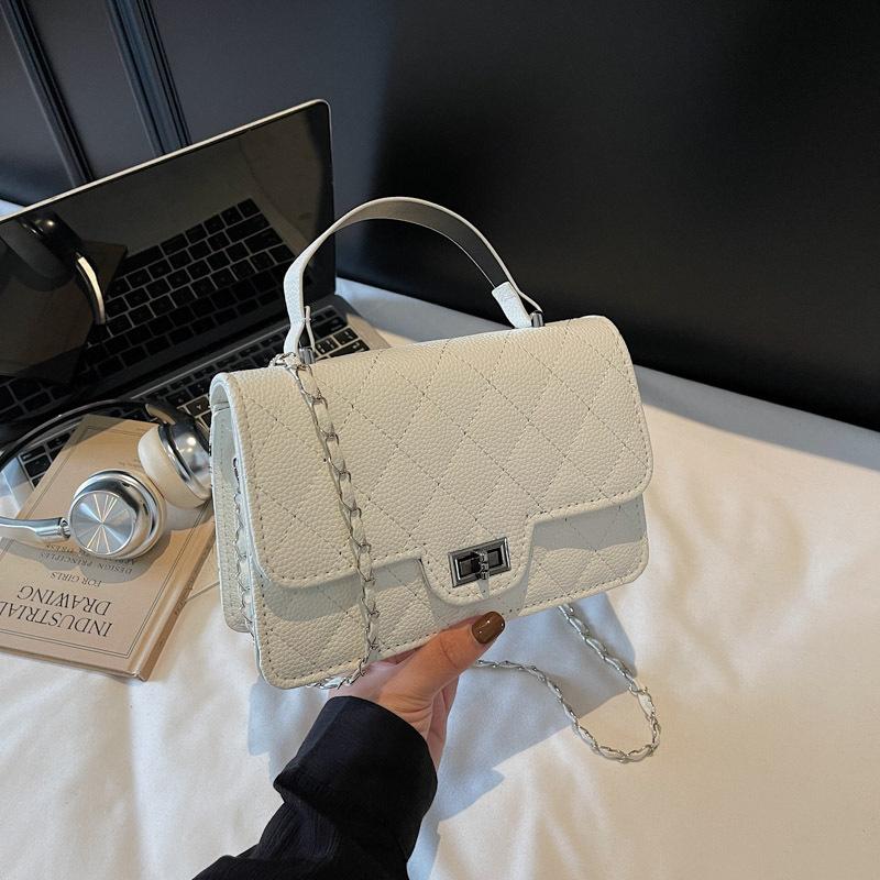 Rhombus chain small square bag women's bag new versatile shoulder messenger bag simple portable underarm bag