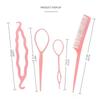 4Pcs/Set Tail Comb Hair Styling Set Pin Design Braiding Pulling Kit French Braid Loop  Home Salon