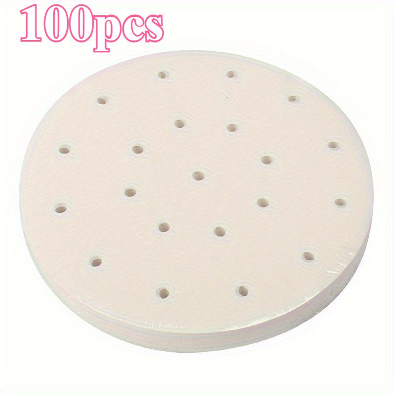 100ks 24cm/9.45in, Jednorázový papír na vaření odolný proti oleji a vodě na pečení sušenek, horkovzdušnou fritézu, grilování, napařovací košík