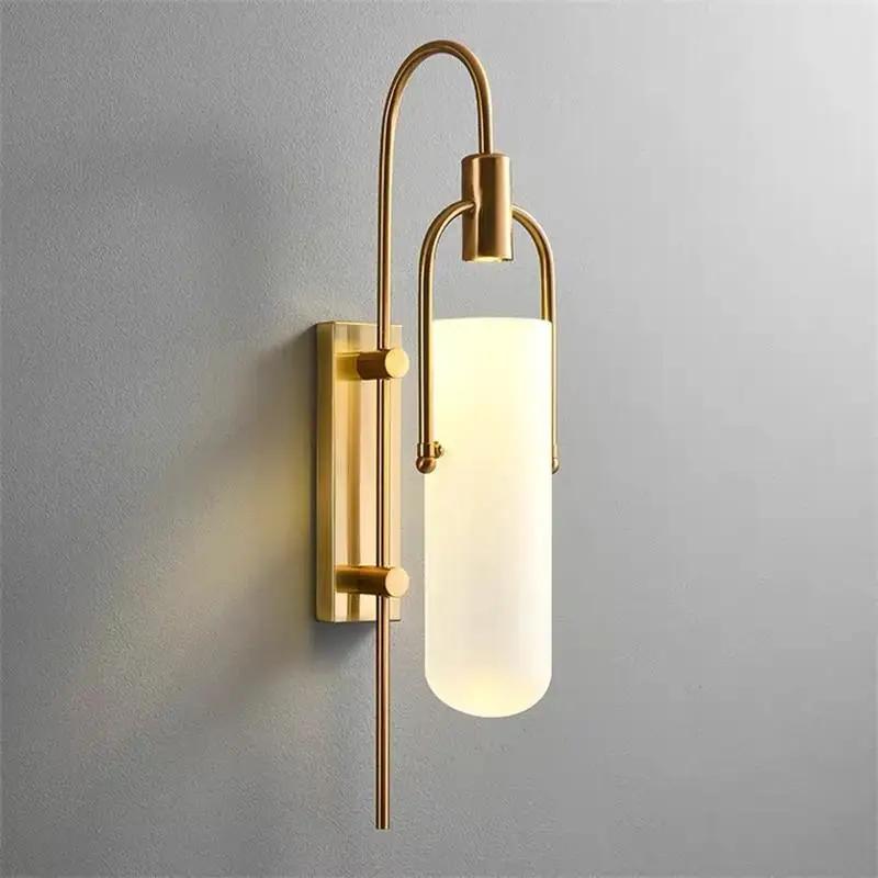 Retro luxury indoor glass LED wall lights living room dining room wall lights hotel corridor lighting black/gold bedroom lamps