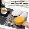 1pc Anti Slip Kitchen Silicone Drain Pad, Heat-Resistant Kitchen Counter Pad For Sinks, Silicone Tableware Drying Pad, Dish Rack