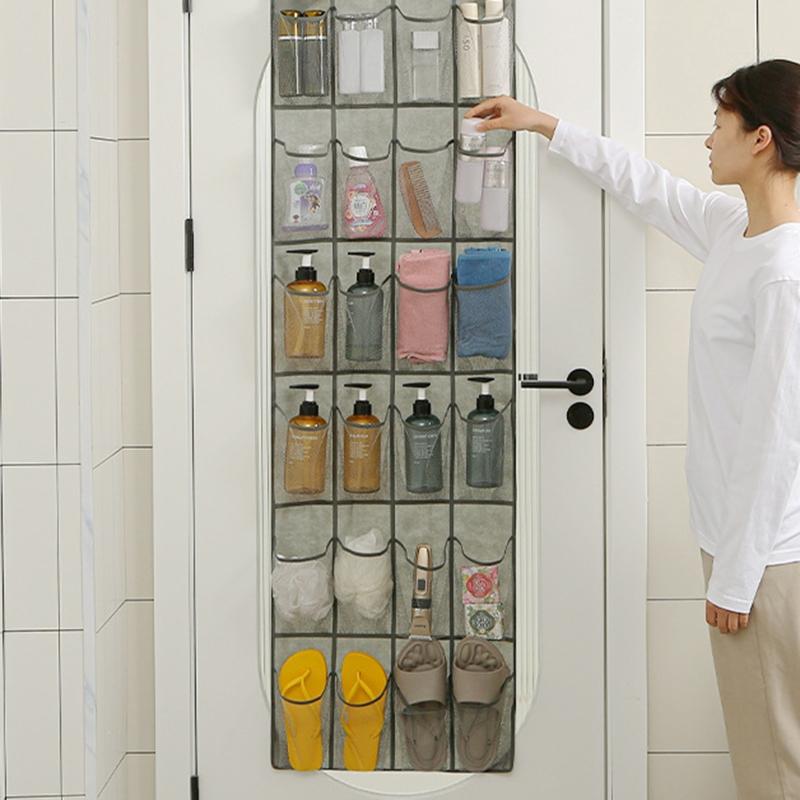 24/28 Grid Wall-mounted Shoes Organizer Rack Over the Door Hanging Storage Holder Rack Bedroom Closets Shoes Storage Bag