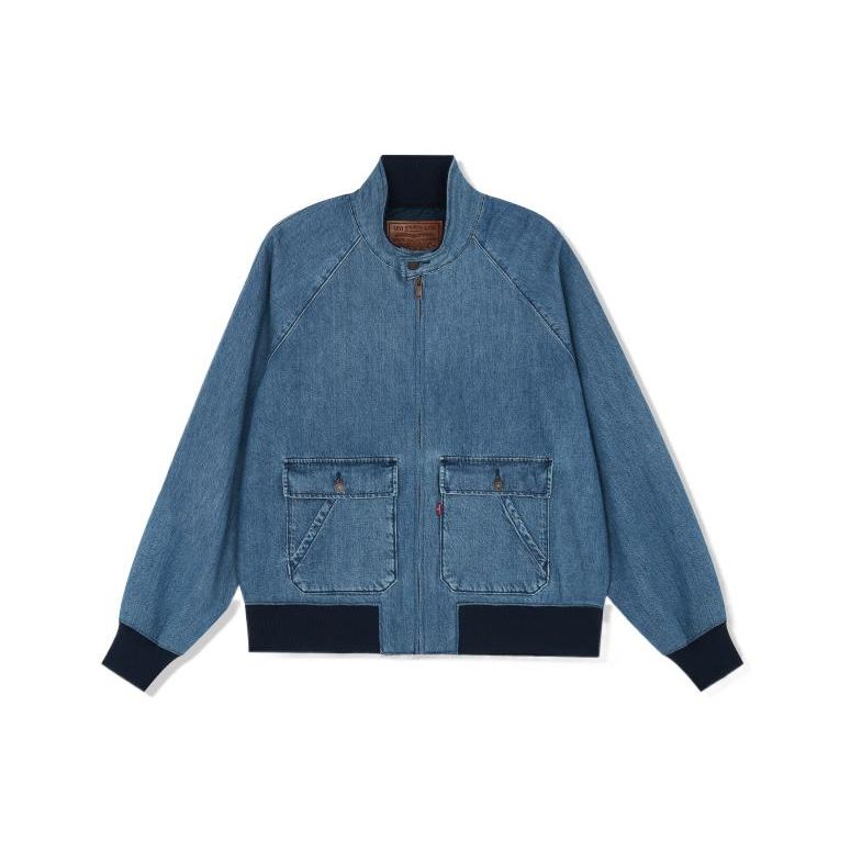 Levis Patchwork Large Pocket Raglan Casual Denim Jacket Men Jackets Blue A1940-0000