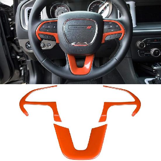 Steering Wheel Cover Trim Interior Accessories Decoration Kit for 2015-2024 Dodge Challenger Charger, for 2014-2024 Dodge Durango & Jeep Grand