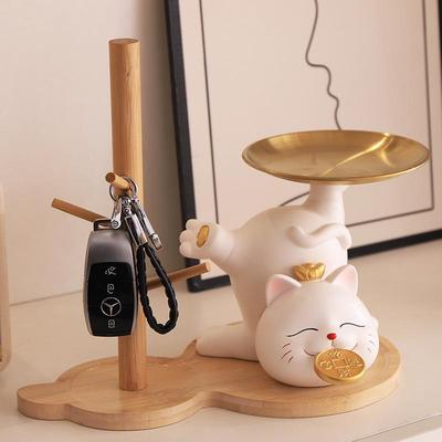 Elegant Waving Cat Key Holder & Entryway Decor Gift
