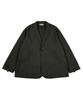 Akaw Oversized Nylon Ripstop One-Button Jacket (Dark Khaki)
