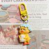 Wrinkled Brows Holding Cat Fish Head Yellow Duck Keychain Resin Girl Heart Pendant Bag Hanging Accessories Children'S Gift