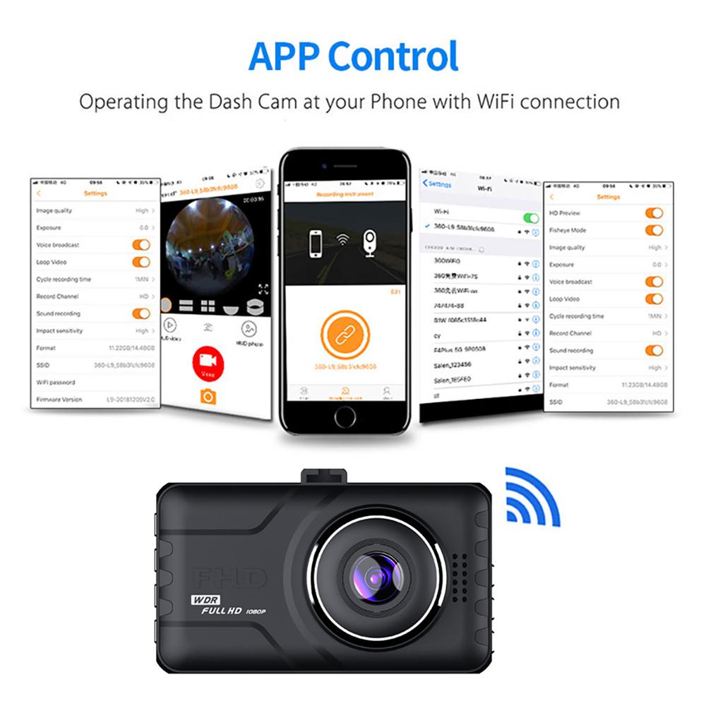 Car DVR WiFi GPS 1080P Full HD Dash Cam Rear View Vehicle Car Camera Drive Video Recorder Black Box Auto Dashcam Car Accessories