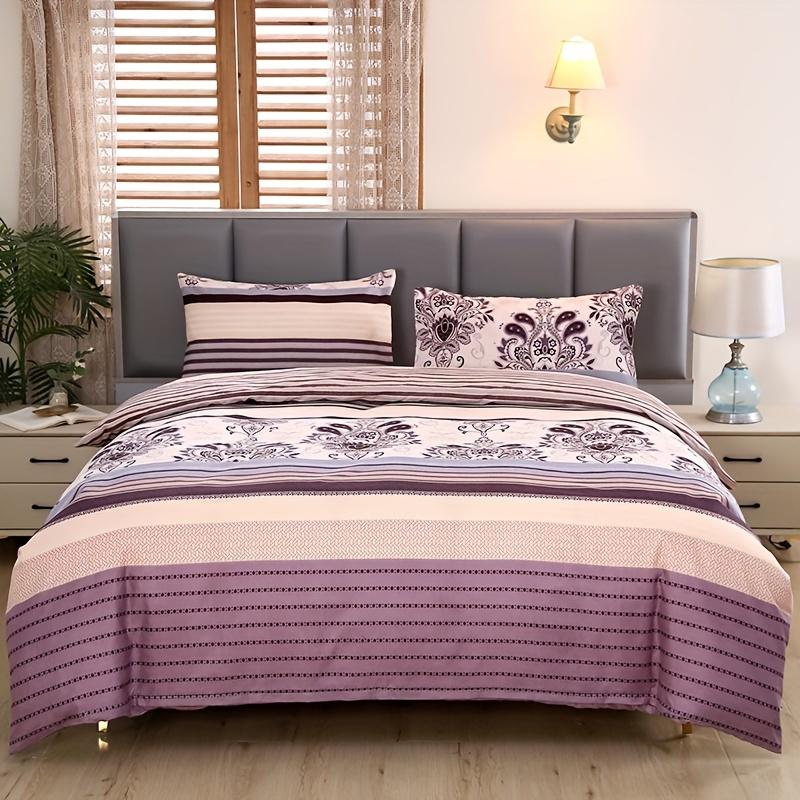 

3 шт. Полиэстер Набивной Цветочный Мягкий Приятный к Коже Пододеяльник Набор из Трех Предметов (Один пододеяльник плюс две наволочки) Подходящее Duvet Cover Set&EU Single(135x200cm)