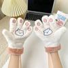 Little Bear Paw Fluffy Gloves Winter Girls To Keep Warm Fleece and Thickened Bear Paws Outdoor Bicycling Cute Cartoon Gloves New