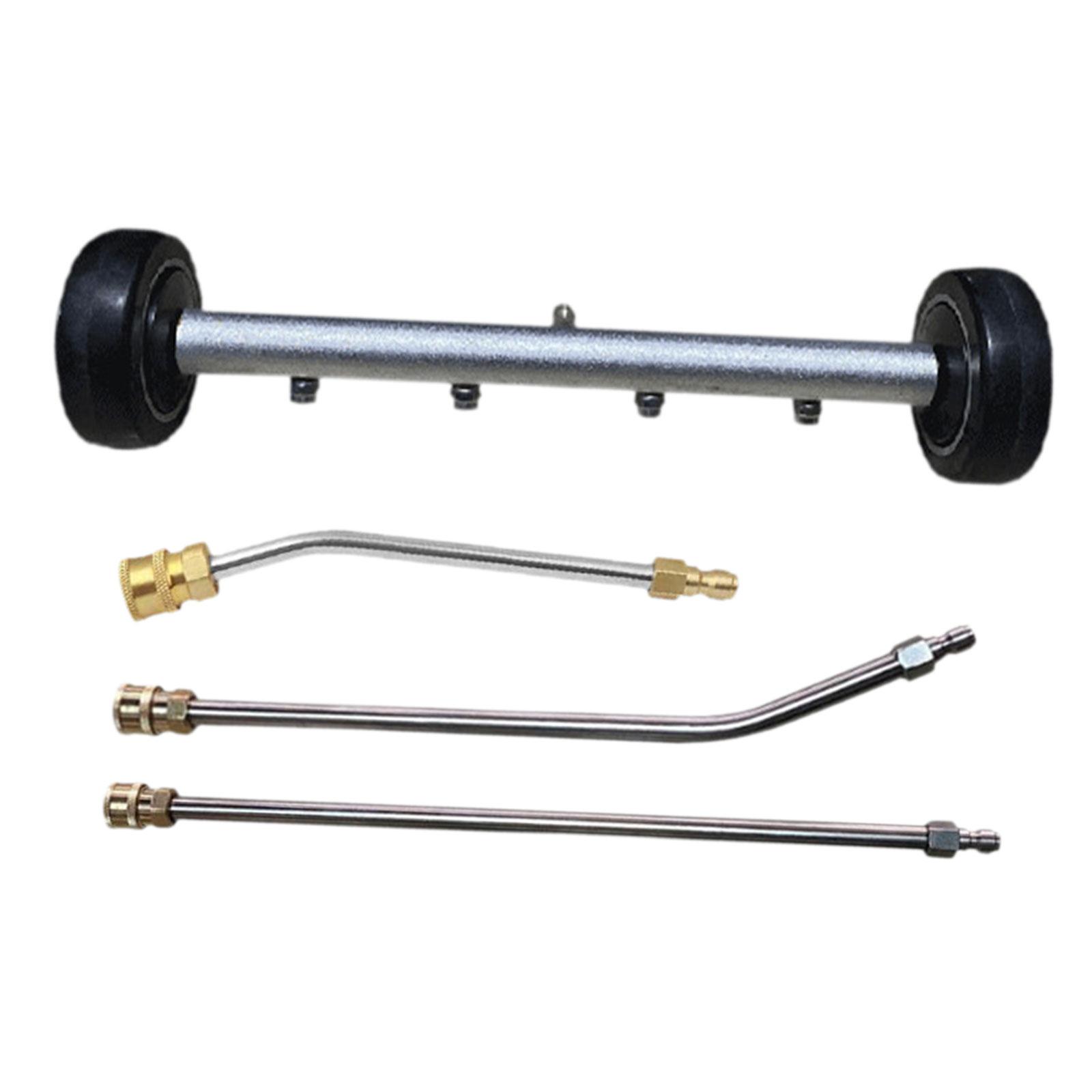 

Аксессуары для мойки высокого давления с 4 насадками. Очиститель ходовой части. Портативная щетка из нержавеющей стали для мытья днища. чёрный